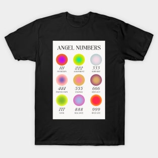 Angel Numbers Chart Colorful Aura Gradients T-Shirt